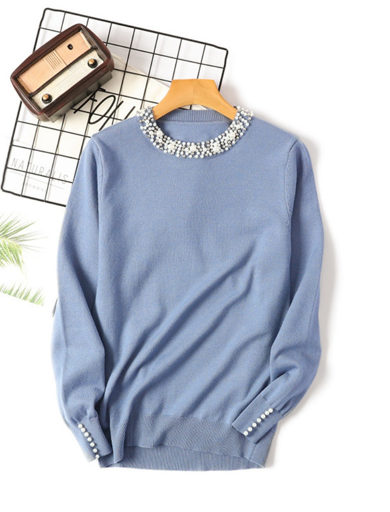 Embellished Crew Neck Top