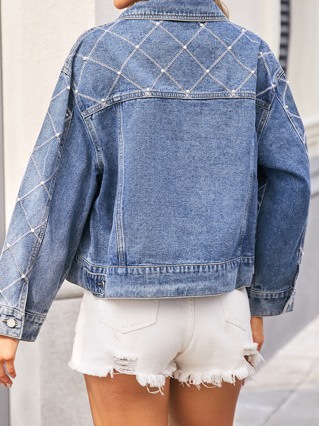 Button-Front Denim Jacket