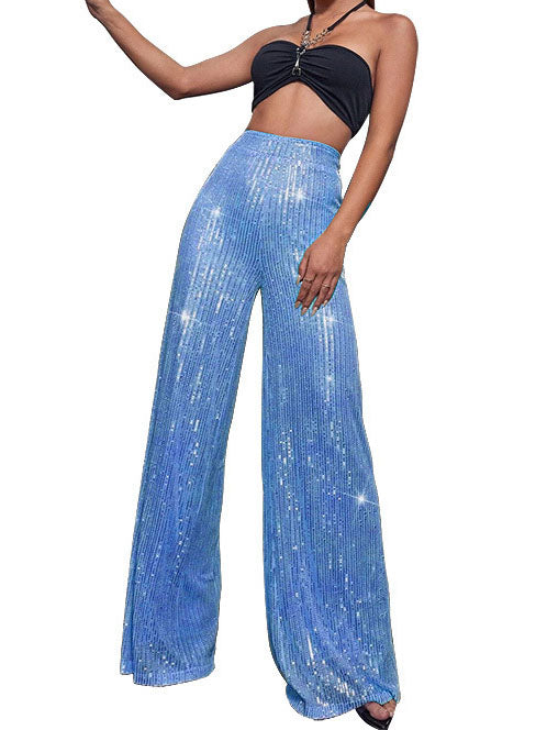 High-Waist Sequin Pants