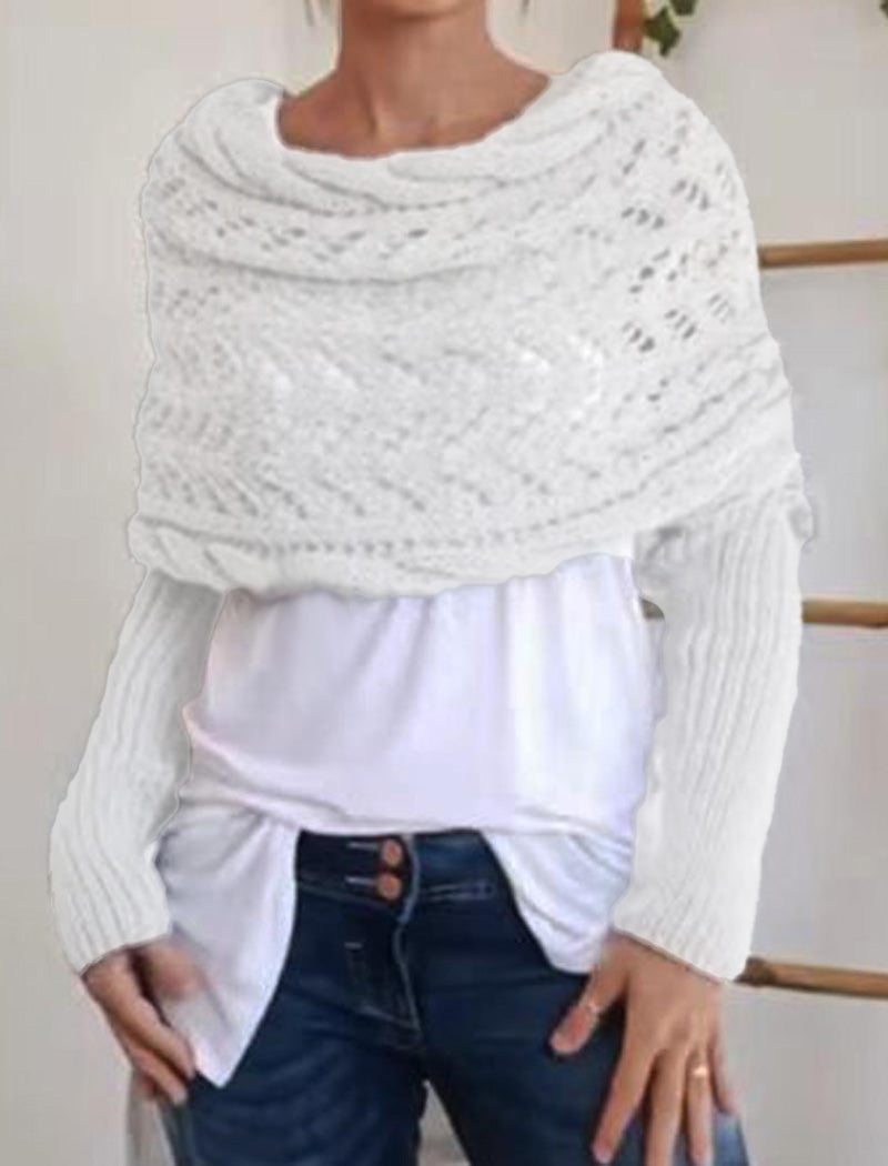 Open Knit Long Sleeve Shawl