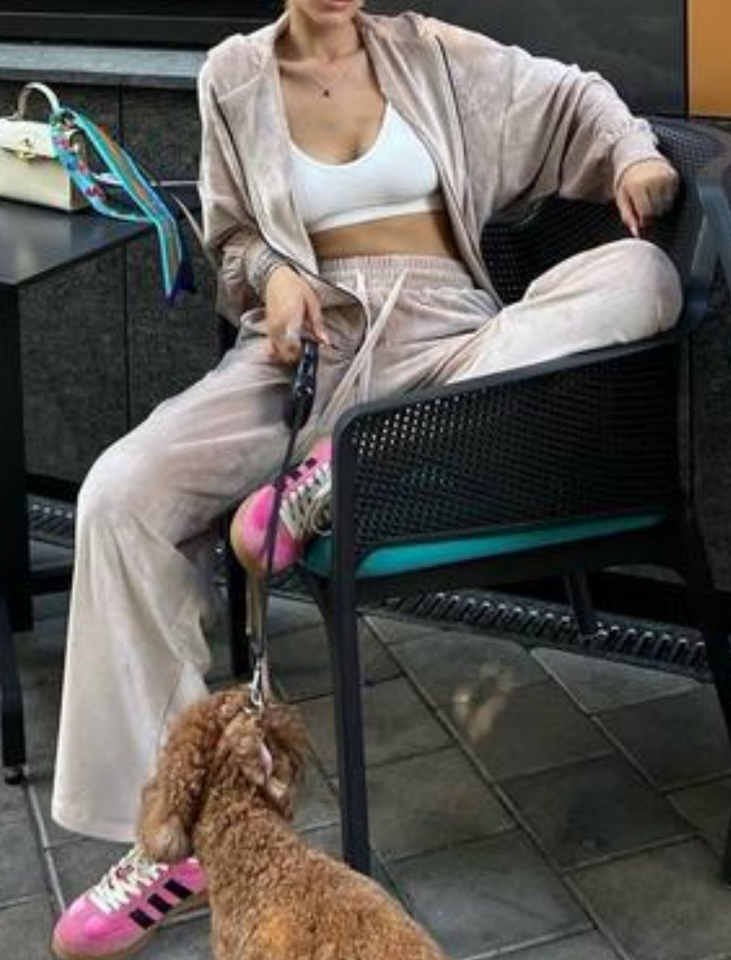 Hooded Belted Lounge Set with Wide Pants