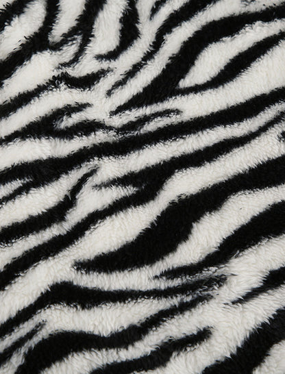 Zebra Faux Fur Mini Skirt