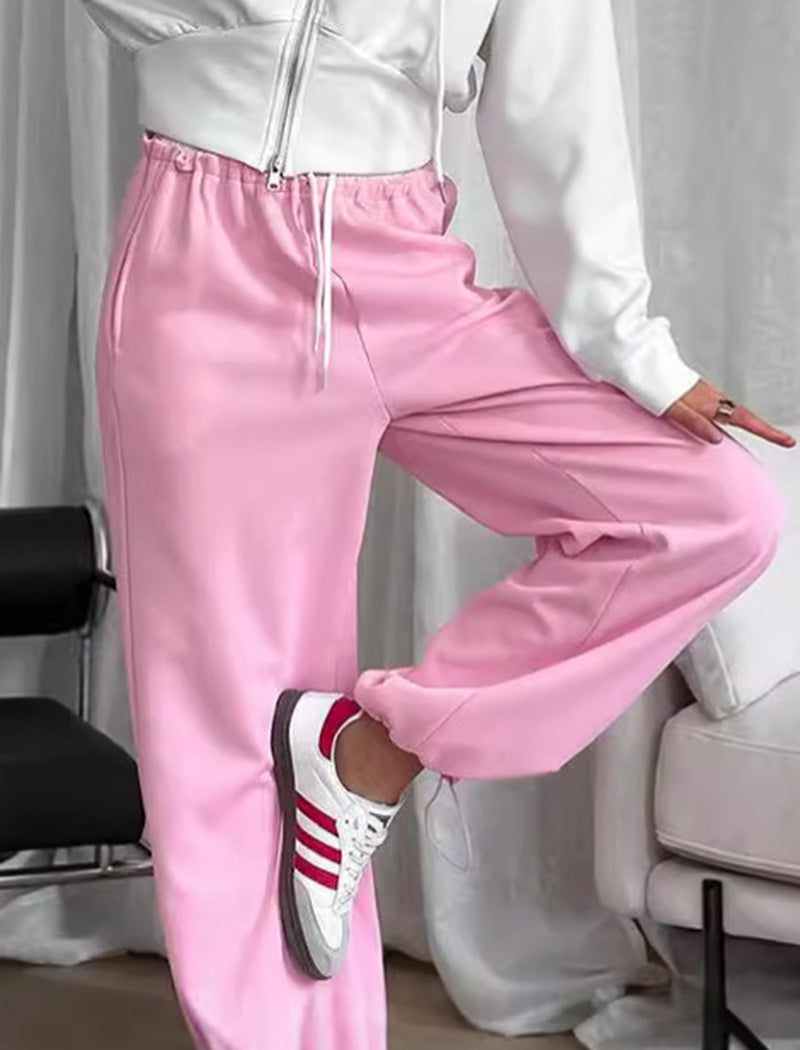 Drawstring Waist Casual Pants