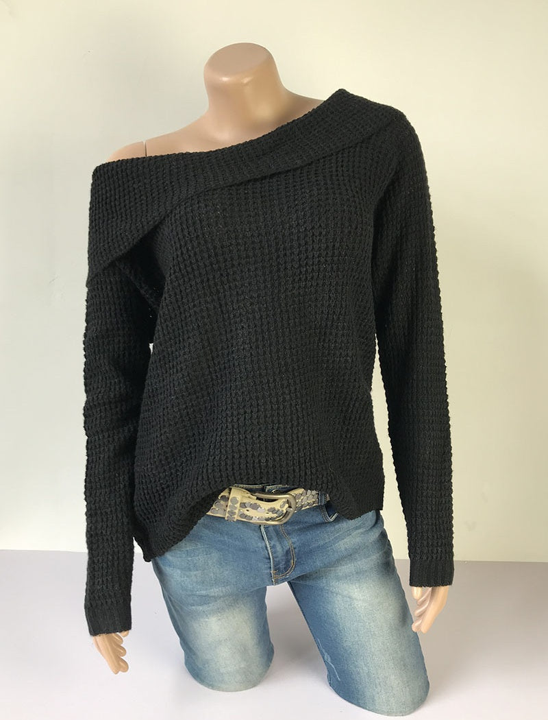 Off-Shoulder Knit Sweater