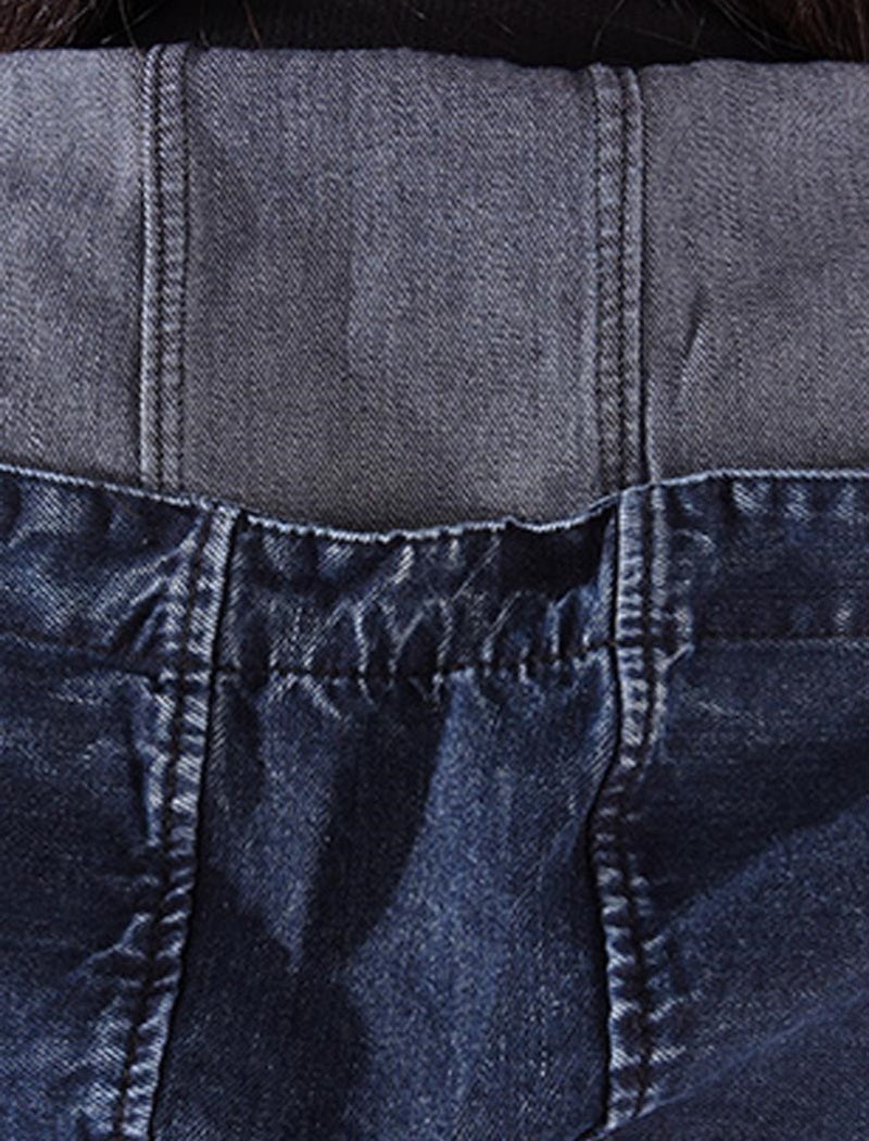 Sleeveless Button-Up Long Denim Vest