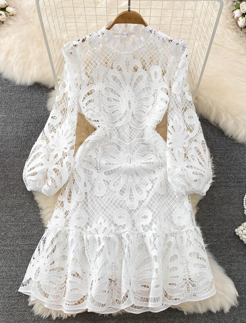 Long Sleeve Lace Midi Dress