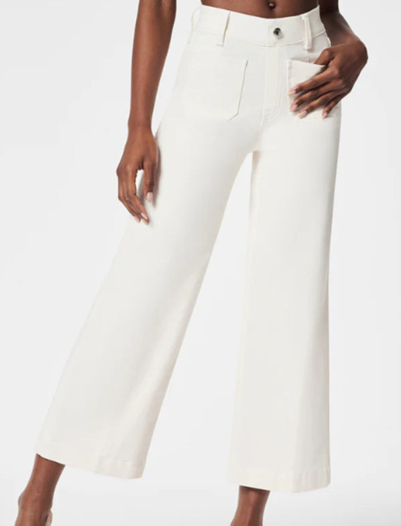 High-Waisted Wide-Leg Jeans with Patch Pockets