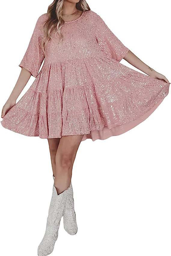 Glitter Swing Mini Dress