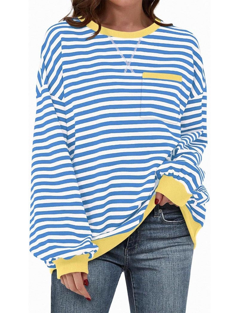 Striped Oversized Long Sleeve Top