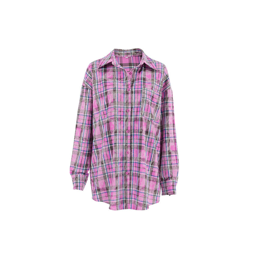 Plaid Button-Front Shirt