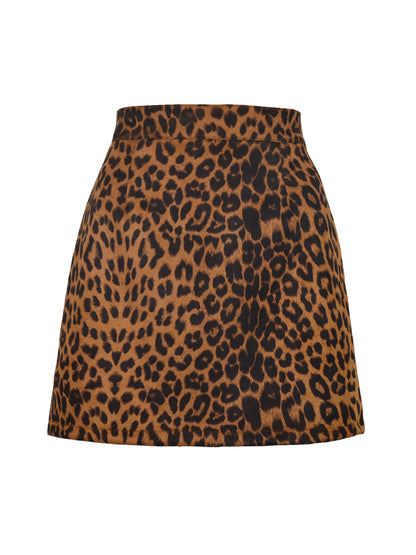 Animal Print A-Line Mini Skirt