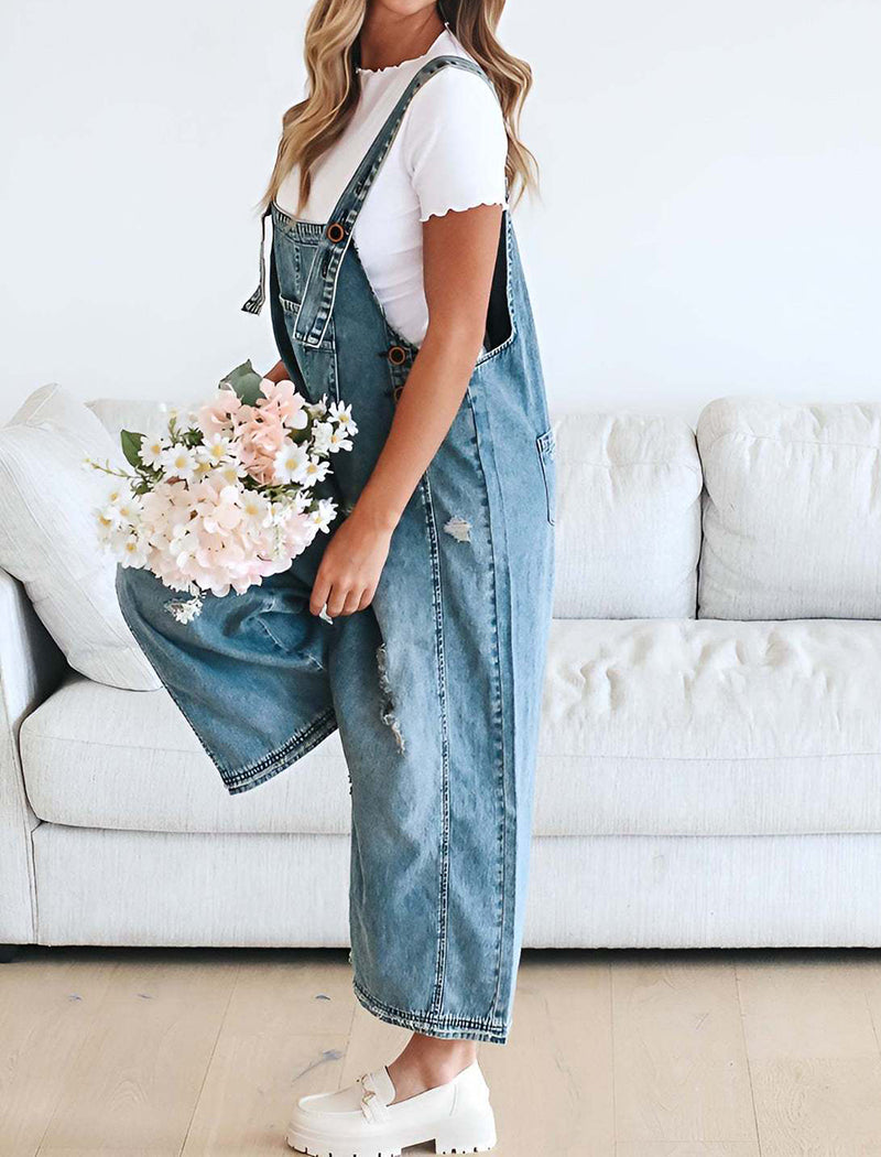 Relaxed Fit Denim Overalls