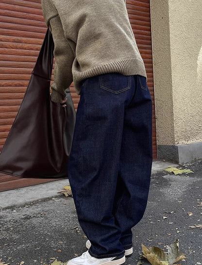 Loose-Fit Straight-Leg Denim Jeans