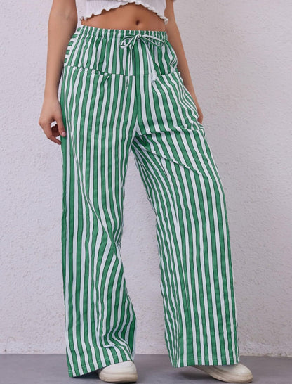 High-Waisted Striped Lounge Pants