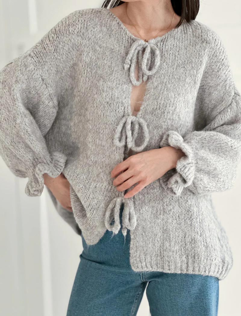 Tie-Front Knit Cardigan