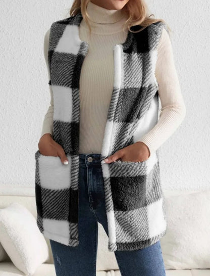 Loose Plaid Cardigan