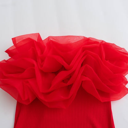 Layered Ruffle Tube Top Dress