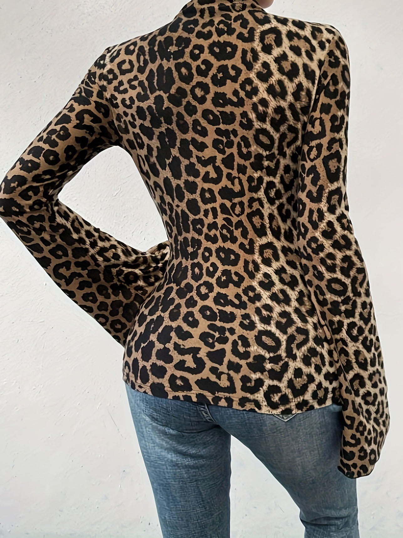 Leopard Bell Sleeve Top