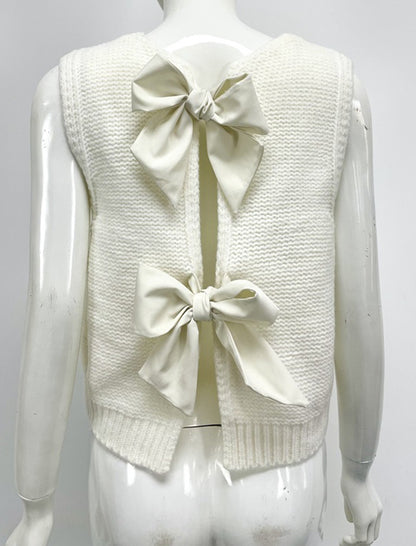 Bow-Back Knit Vest