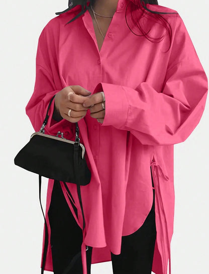 Loose Front Tie Shirt