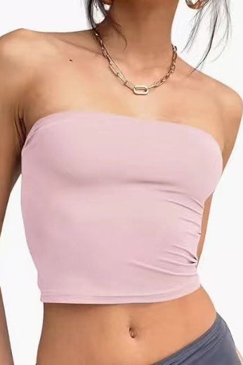 Solid Tube Crop Top