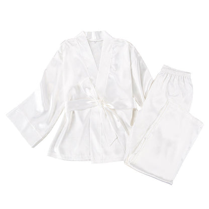 Belted Satin Lounge Set
