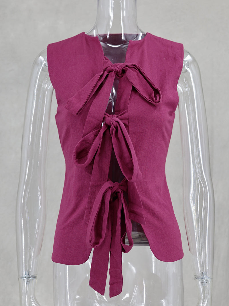 Bow-Tied Sleeveless Top