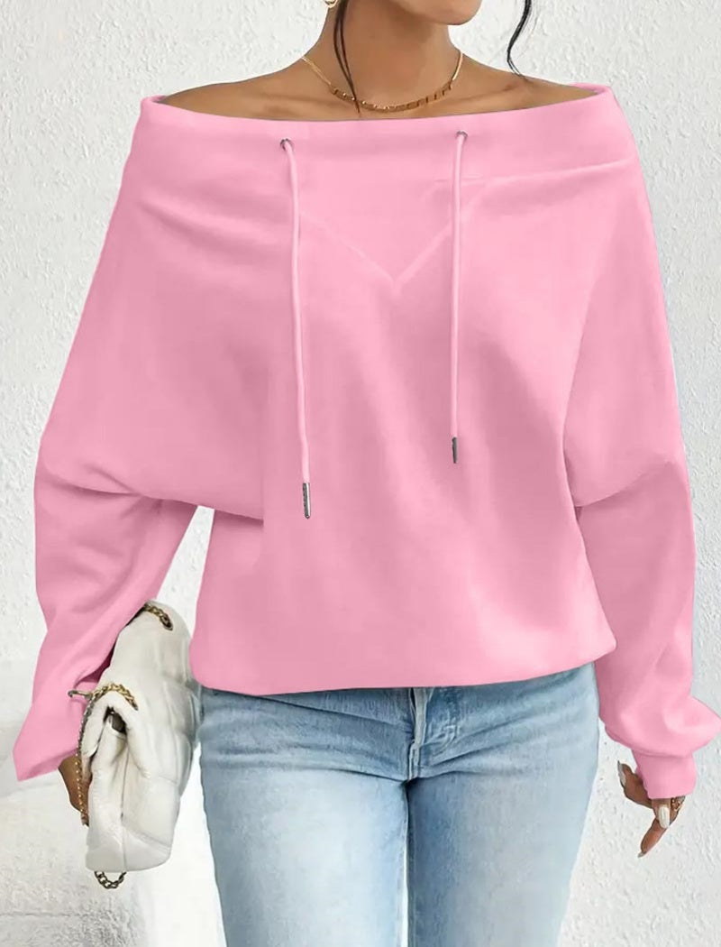 Off-Shoulder Drawstring Top