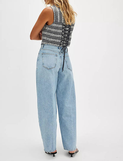 High-Waisted Loose Fit Jeans