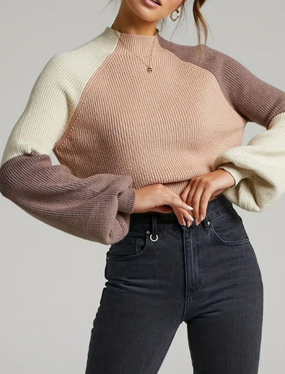 Colorblock Bell Sleeve Sweater