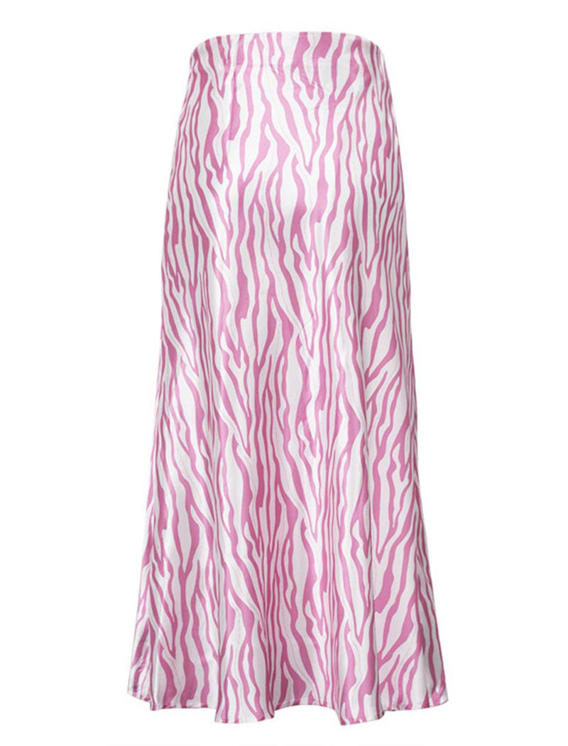 Zebra Print Mermaid Midi Skirt