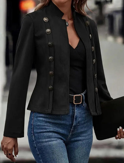 Military-Inspired Buttoned Jacket