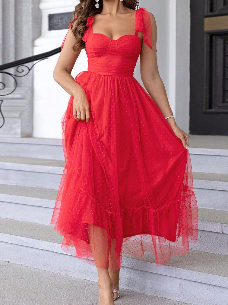 Bow Tie Strap Maxi Dress