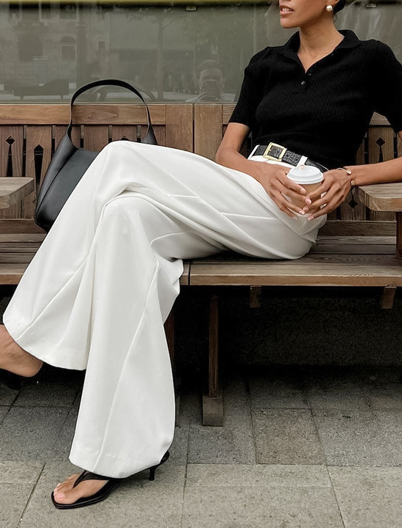 Wide-Leg High-Rise Trousers