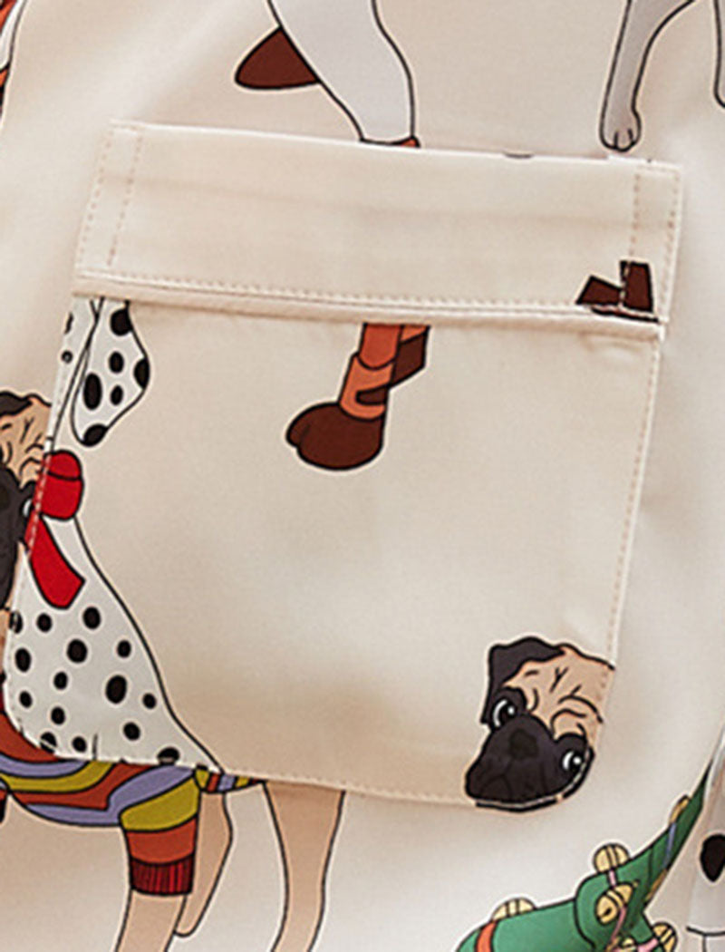 Playful Animal Print Pajama Set