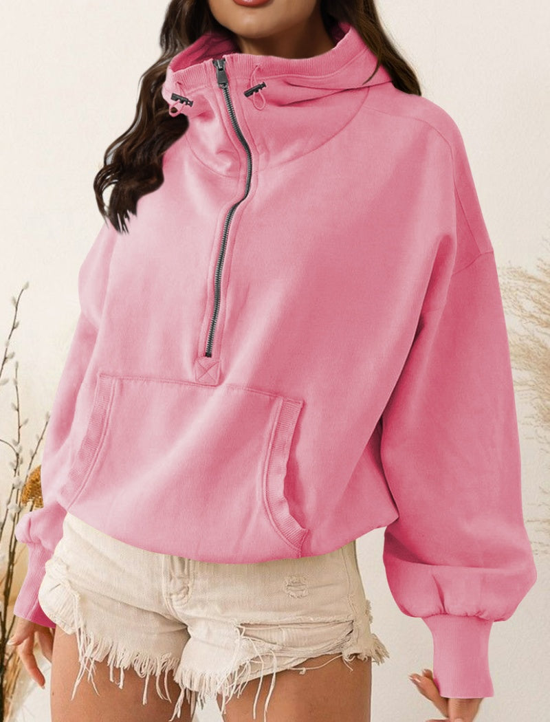 Half-Zip Pullover with Front Pocket