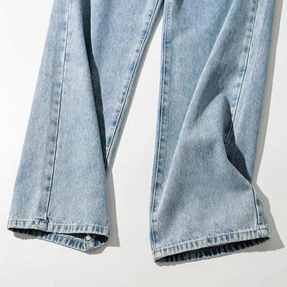 High-Rise Asymmetrical Crossover Jeans