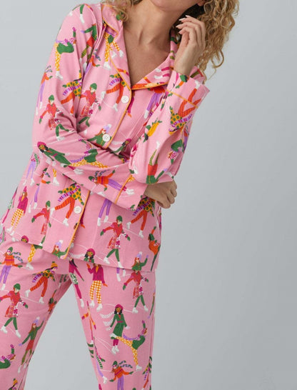 Buttoned Pajama Set with Playful Print