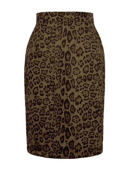High-Waisted Animal Print Pencil Skirt