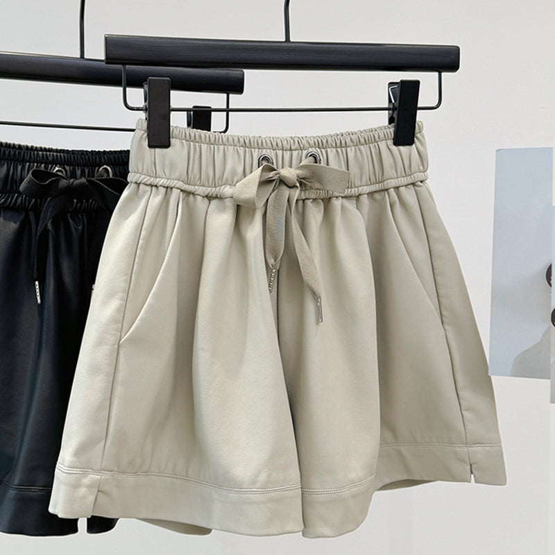 High-Waist Faux Leather Shorts