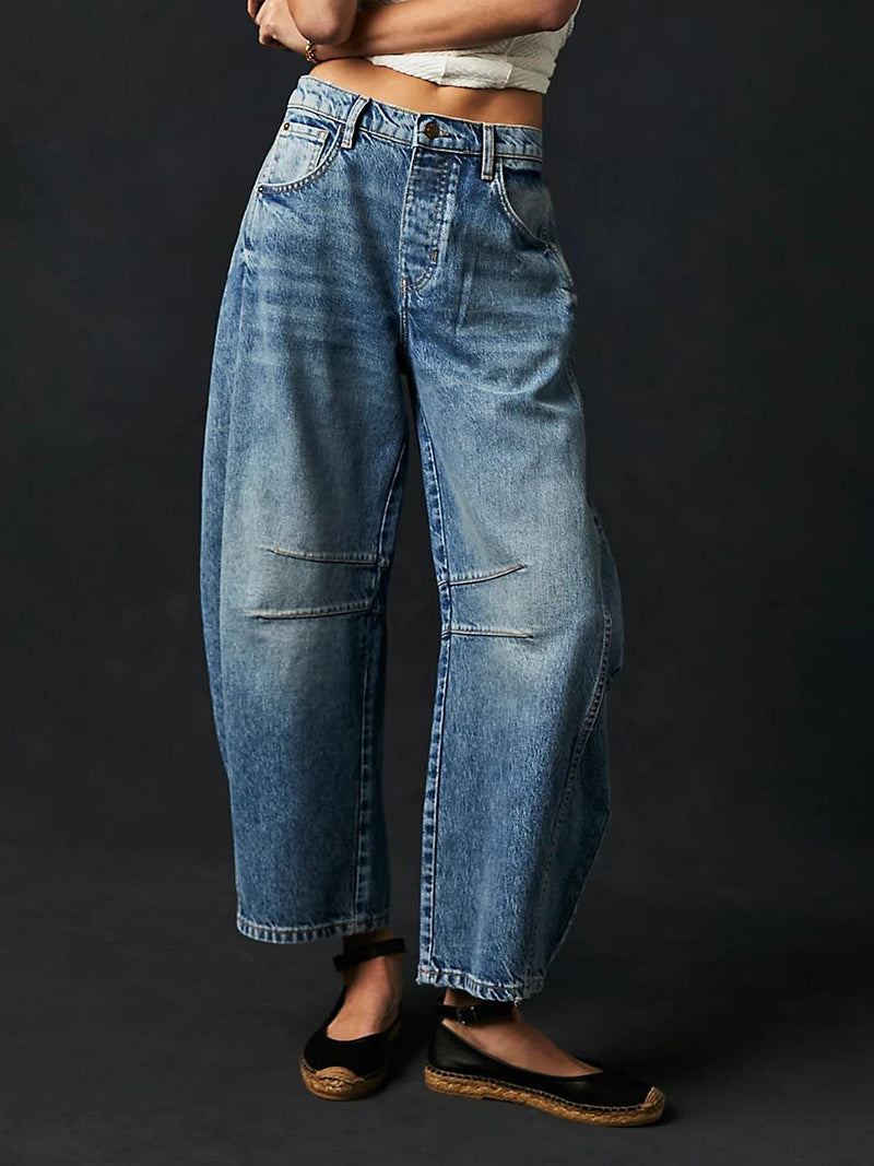 Wide-Leg Mid-Rise Pants