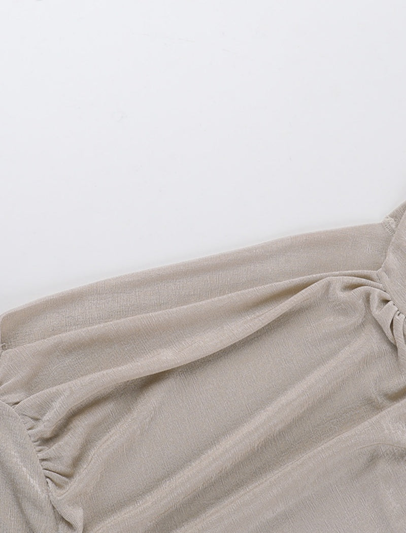 Ruched Off-Shoulder Long Sleeve Top