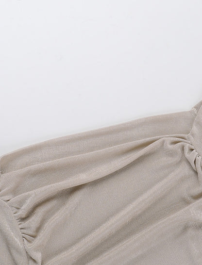 Ruched Off-Shoulder Long Sleeve Top