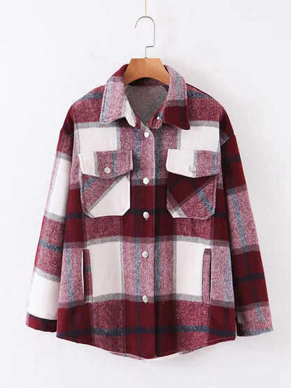 Casual Plaid Shirt Jacket