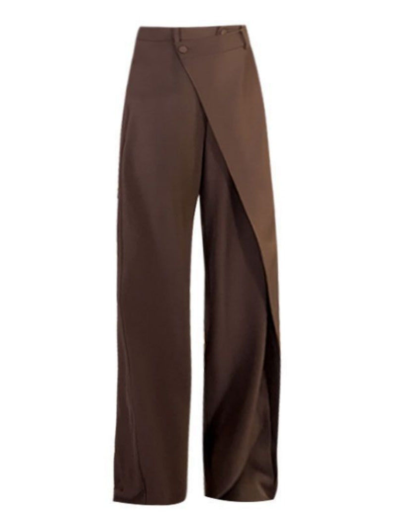 Wide-Leg Pants with Wrap Overlay
