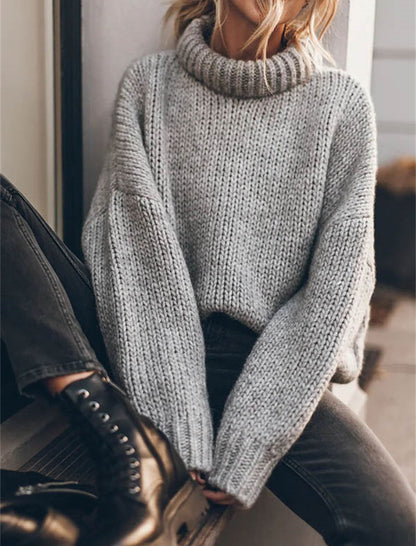 Oversized Knit Turtleneck Sweater