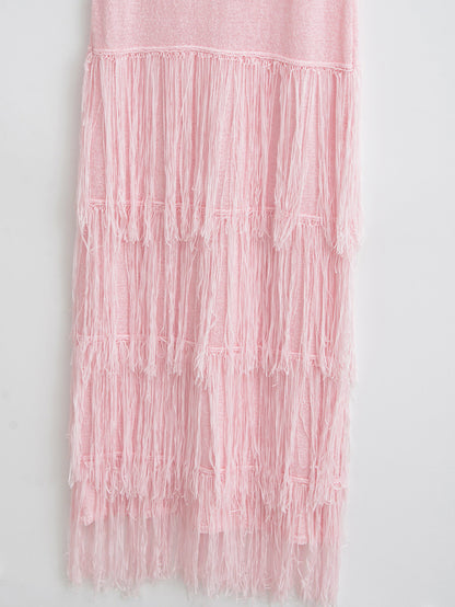 Tiered Fringe Maxi Dress