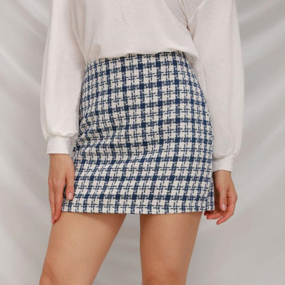 Tweed Mini Skirt with Structured Fit