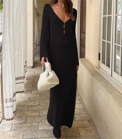 Crochet Backless Maxi Dress