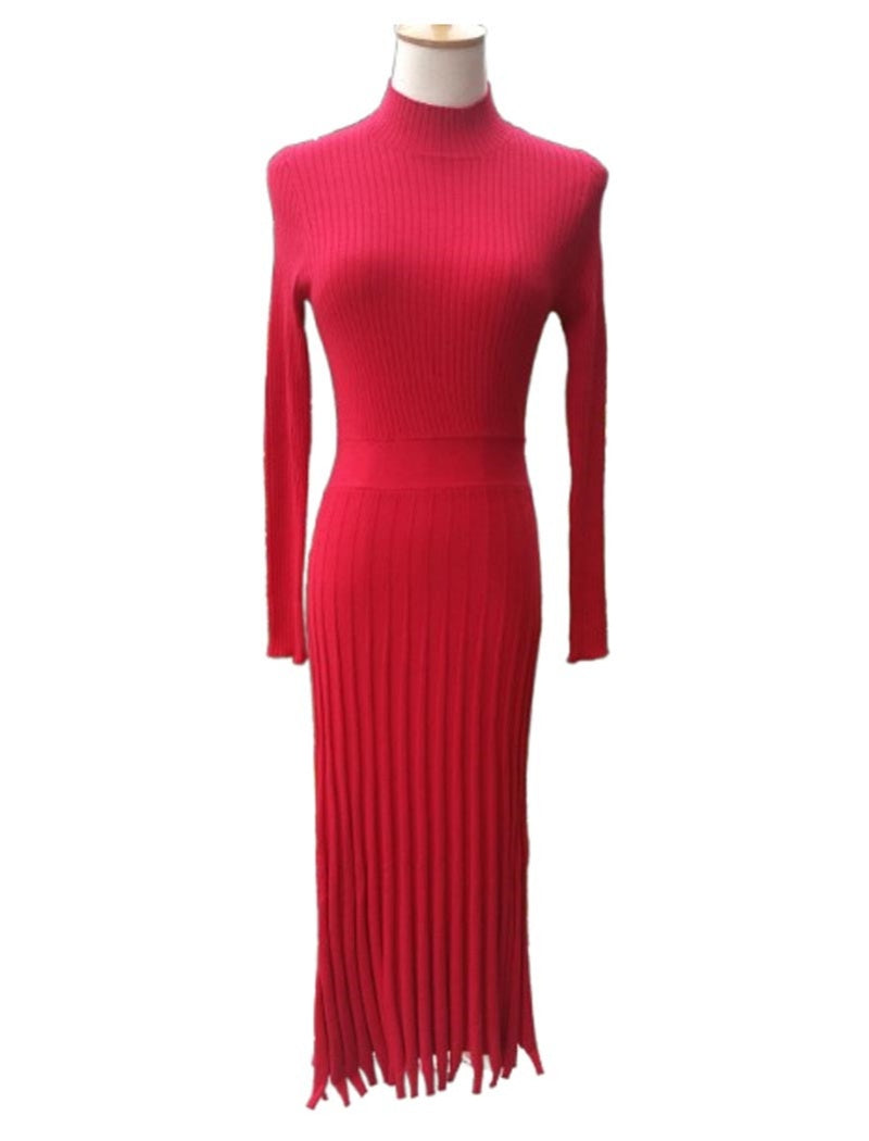 Pleated Knit Dress